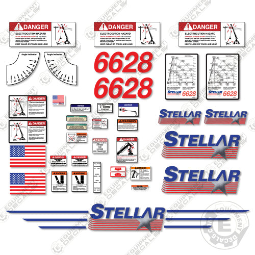 Fits Stellar 6628 Decal Kit Crane Truck P/N 31072 6628, crane, decal kit, stellar