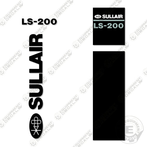 Fits Sullair LS-200 Decal Kit Air Compressor decal kit, LS-200, LS200, sollair