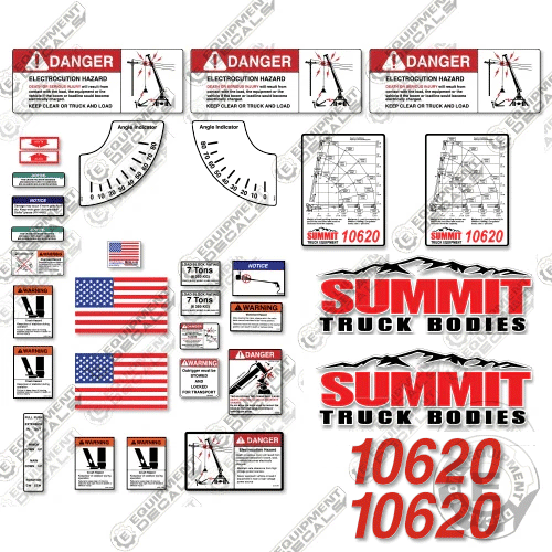 Fits Summit 10620 Decal Kit Crane Truck crane, decal kit, summit