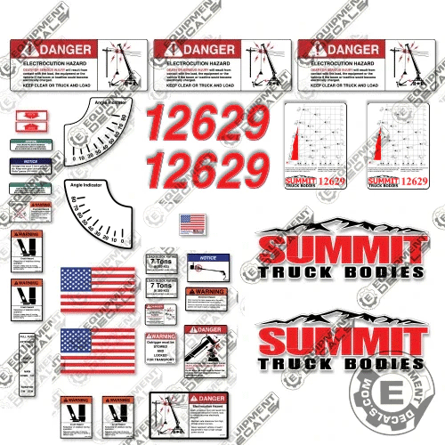 Fits Summit 12629 Decal Kit Crane Truck 12629, crane, decal kit, summit