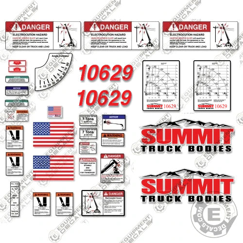 Fits Summit 10629 Decal Kit Crane Truck 10629, crane, decal kit, summit