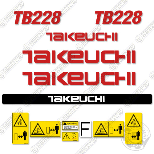 Fits Takeuchi TB 228 Mini Excavator Decal Kit decal kit, tb-228, tb228