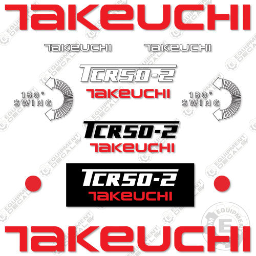 Fits Takeuchi TCR50-2 Decal Kit Crawler Dumper 50-2, decal kit, r, tcr, tl