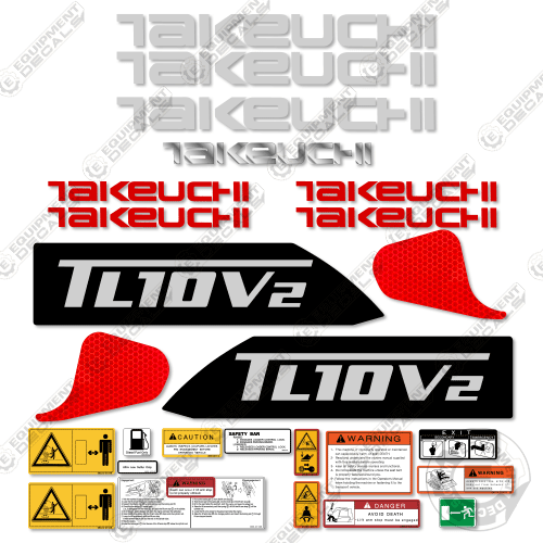 Fits Takeuchi TL10V2 Decal Kit Skid Steer Loader 10, decal kit, tl10, v2