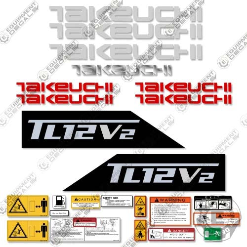 Fits Takeuchi TL12V2 Decal Kit Skid Steer Loader 12, 12v2, decal kit, tl12, tl12v2, v2