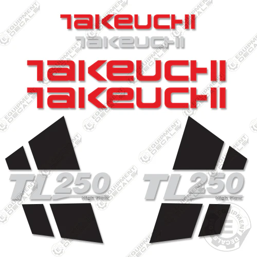 Fits Takeuchi TL250 Decal Kit Skid Steer 250, tl250. tl-250