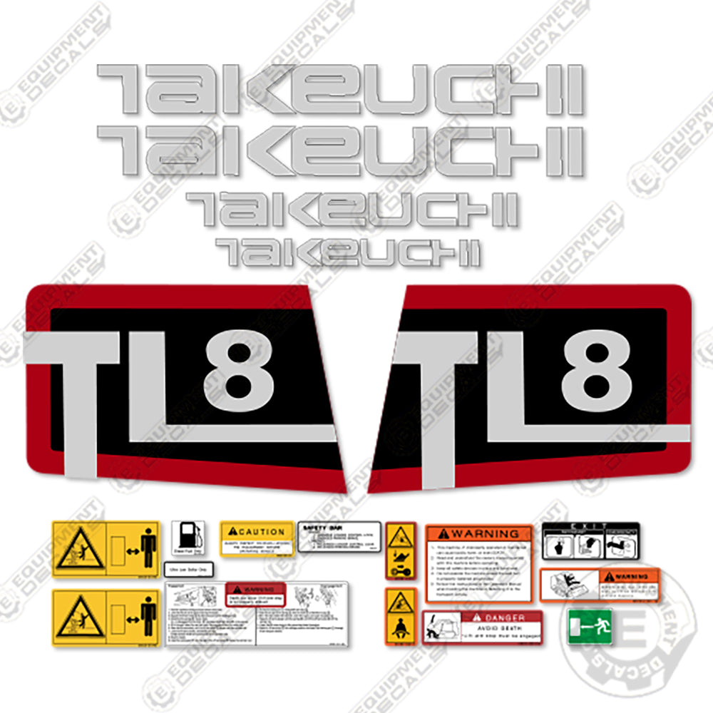 Fits Takeuchi TL8 Decal Kit Skid Steer Loader decal kit