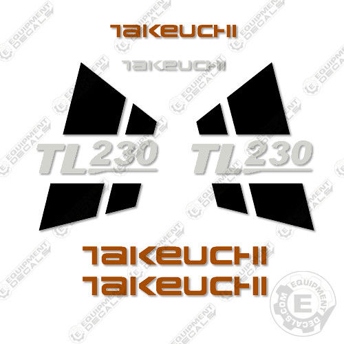 Fits Takeuchi TL230 Skid Steer Loader Equipment Decals 230, decal kit, tl230