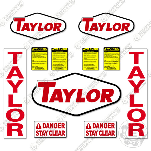 Fits Taylor Generic Logo Decal Kit Forklift big, bigred, red