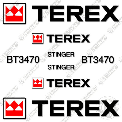 Fits Terex BT3470 Decal Kit Boom Truck Crane 3470, bt3470, decal kit