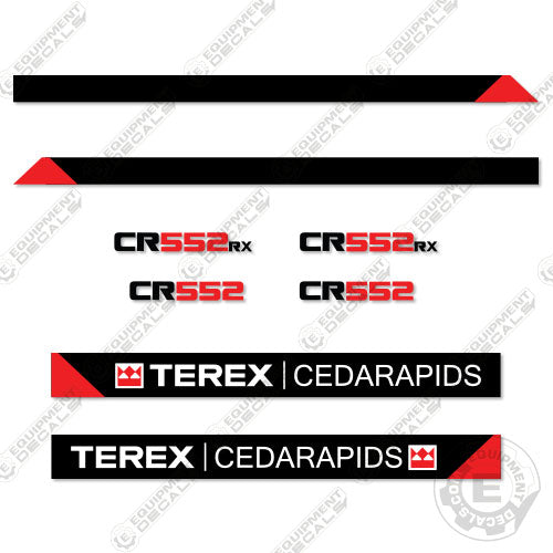 Fits Terex Cedarapids CR552/ CR552RX Decal Kit Paver 552, 552RX, decal kit