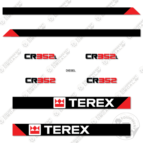 Fits Terex CR352 / CR352L Decal Kit Paver 352, 352l, decal kit, rm, rx