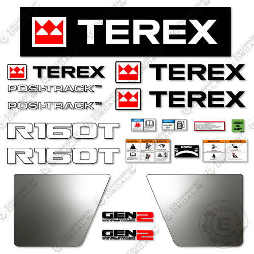 Fits Terex R160T Decal Kit Skid Steer (Gen 2) 160, 160t, decal kit, g2, r160, r160t