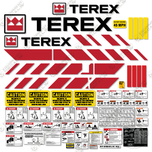 Fits Terex T340 Decal Kit Crane 340, decal kit, t-340, t340