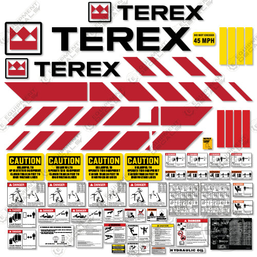 Fits Terex T500 Decal Kit Crane 500, decal kit, rt, t500