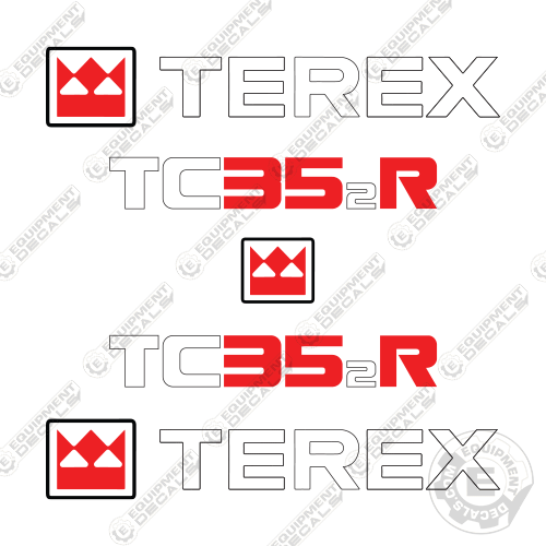 Fits Terex TC 352R Mini Excavator Decal Kit 352R, decal kit, TC352R, TEREX