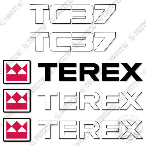 Fits Terex TC37 Mini Excavator Decal Kit decal kit, tc37