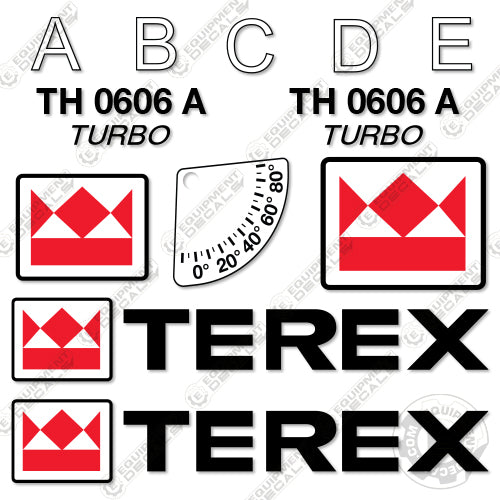 Fits Terex TH0606A Decal Kit Telehandler - 3M VINYL! 0606, 0606a, decal kit, th, th0606, th0606a