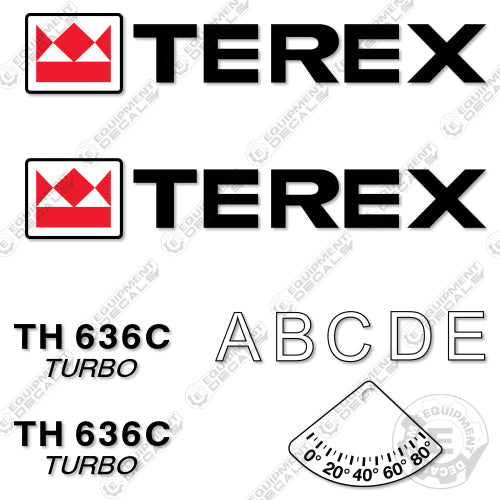 Fits Terex TH636C Decal Kit Telehandler - 3M VINYL! 636, 636c, decal kit, th, th636, th636c