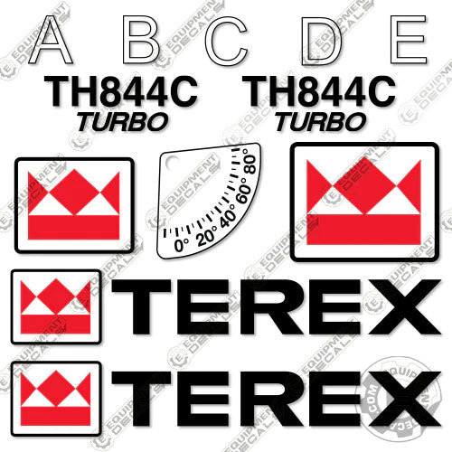 Fits Terex TH844C Decal Kit Telehandler 844, 844c, decal kit, th844, th844c