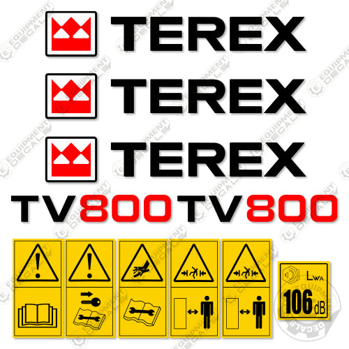 Fits Terex TV800 Decal Kit Roller 800, decal kit, tv-800, tv800