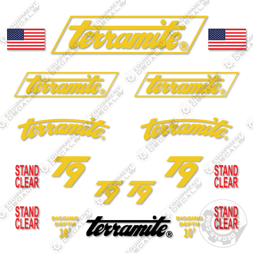 Fits Terramite T9 Decal Kit Backhoe Loader decal kit, t9, terramite