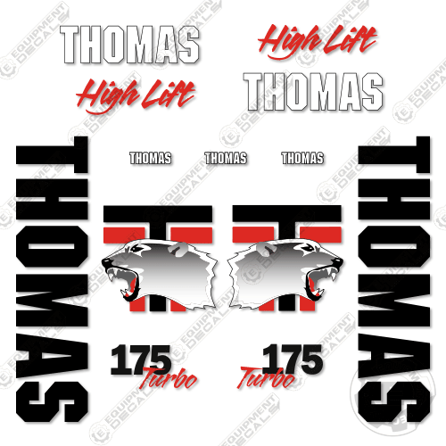 Fits Thomas T175 Decal Kit Skid Steer 175, decal kit, t, t175