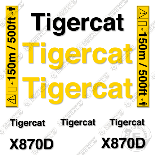 Fits TigerCat X870D Decal Kit Logging Processor cat, decal kit, deere, tiger, tiger-cat