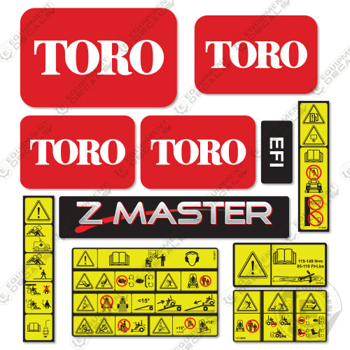 Fits Toro Z-Master Series Decal Kit Mower decal kit, master, z, z master