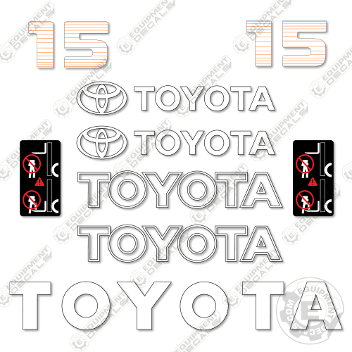 Fits Toyota 5FBE15 Decal Kit Forklift 15, decal kit