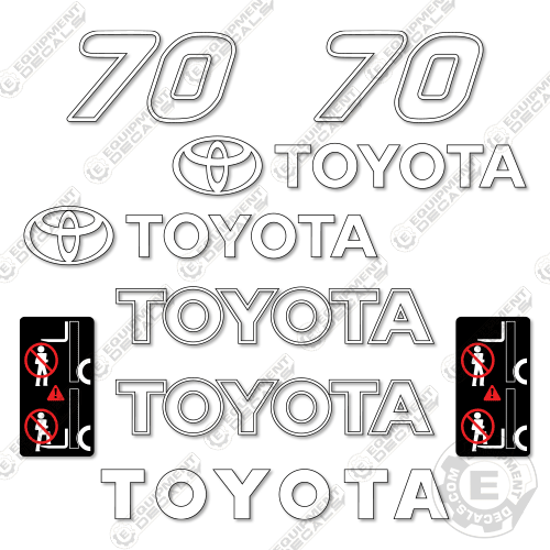 Fits Toyota 7FGU70 Decal Kit Forklift 70, decal kit