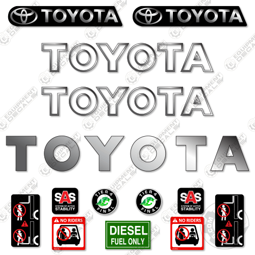 Fits Toyota 8FD40U Decal Kit Forklift decal kit