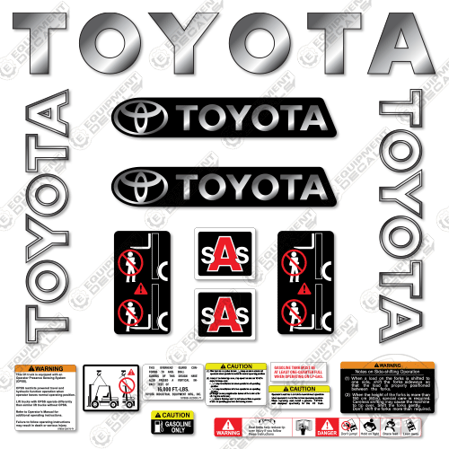 Fits Toyota 8FGU25 Decal Kit Forklift decal kit