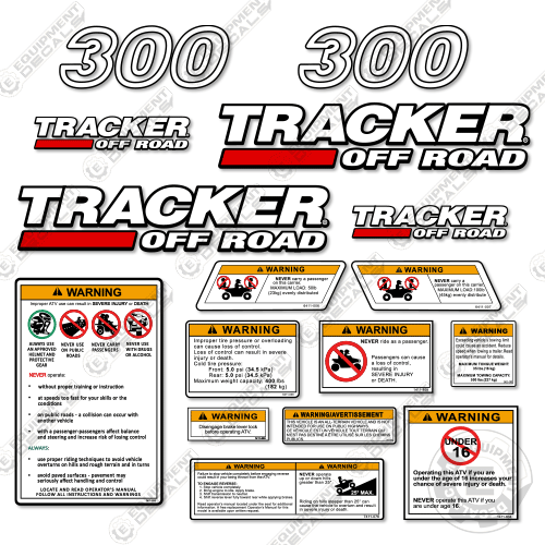 Fits Tracker Off Road 300 Decal Kit ATV off-road, offroad