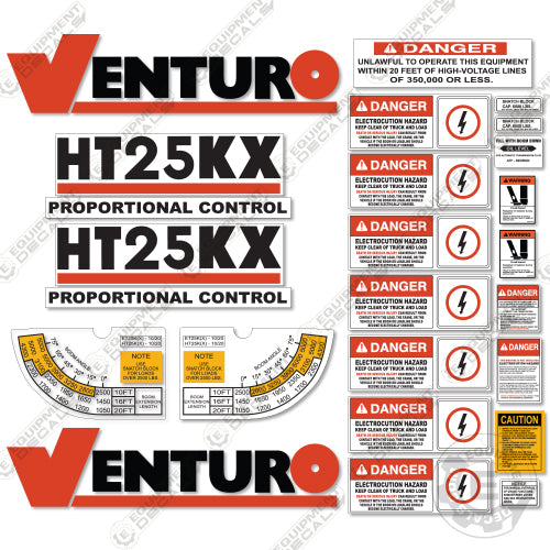 Fits Venturo HT25KX Decal Kit for Crane Truck 25, 25k, 25k25kx, 25kx, decal kit, ht, ht25, ht25k, ht25kx