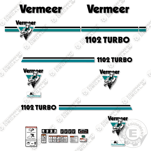 Fits Vermeer 1102 TURBO Decal Kit Stump Grinder 1102, decal kit, turbo