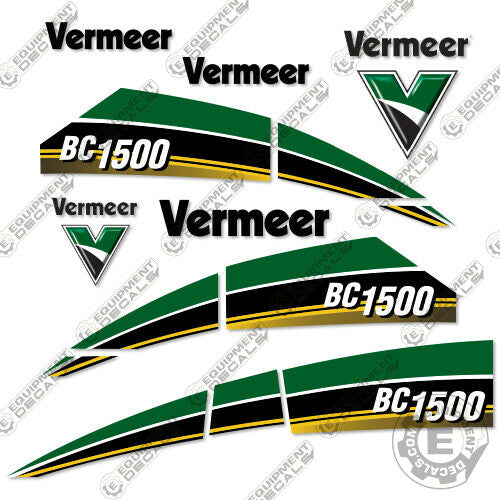 Fits Vermeer BC1500 Decal Kit Wood Chipper 1500, bc1500, decal kit, john deere