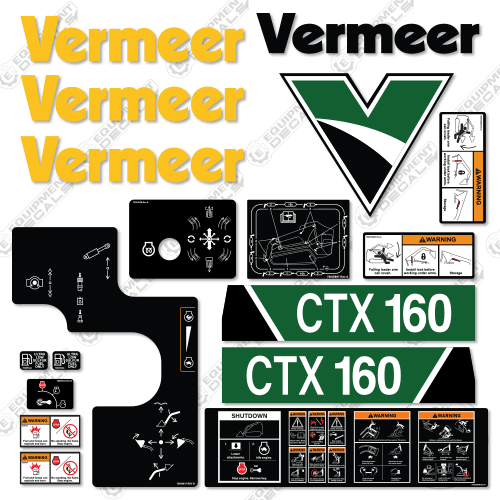 Fits Vermeer CTX160 Decal Kit Mini Skid Steer 160, ctx, ctx160, decal kit, mini skid steer, skid steer, vermeer