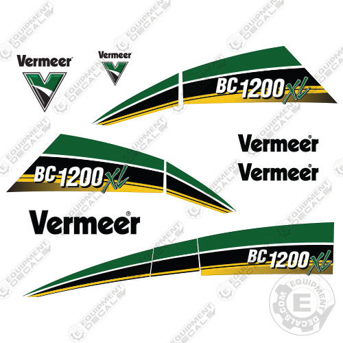 Fits Vermeer BC 1200 XL Tier 4 Brush Chipper Decal Kit 1200xl, bc1200, bc1200xl, decal kit