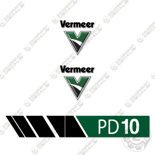 Fits Vermeer PD10 Decal Kit Pile Driver - Newer Style 10, equipment decals, equipmentdecals, excavator, ihi, mini excavator, pd-10, pd10