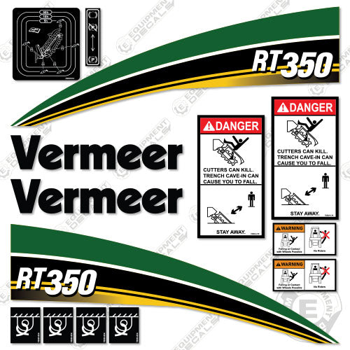 Fits Vermeer RT350 Trencher Decal Kit decal kit, rt350