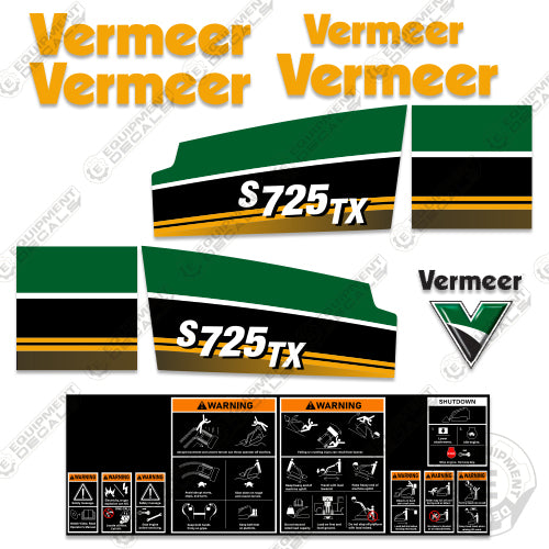 Fits Vermeer S725TX Decal Kit Mini Skid Steer 725, 725tx, 75, decal kit, mini skid steer, s725, s725tx, s75, skid steer, tx, vermeer