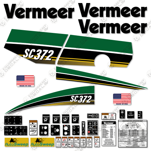 Fits Vermeer SC372 Decal Kit Stump Grinder 372, decal kit, sc-372, sc372, tx