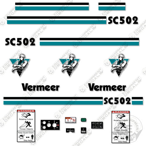 Fits Vermeer SC502 Decal Kit Stump Grinder 502, decal kit, sc-502, sc502