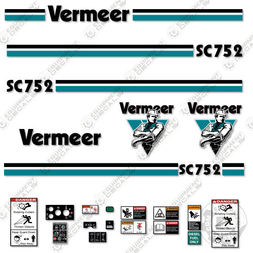 Fits Vermeer SC752 Decal Kit Stump Grinder 752, decal kit, sc 752, sc752