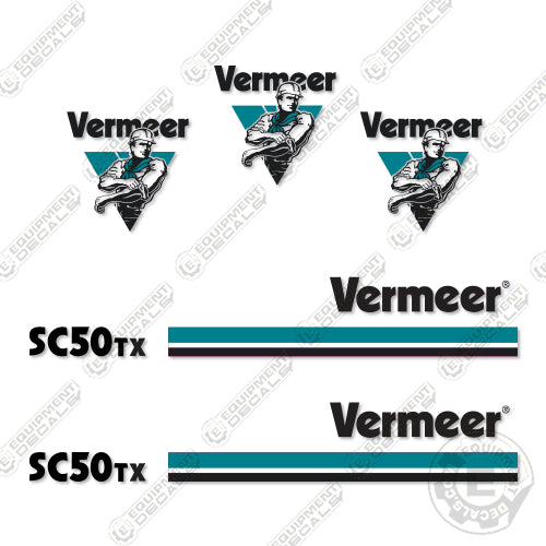 Fits Vermeer SC50TX Stump Grinder Decal Kit decal kit, sc50tx