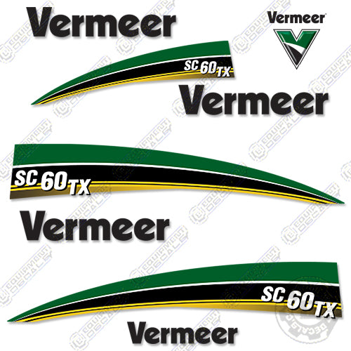 Fits Vermeer SC60TX Stump Grinder Decal Kit 60, decal kit, sc 60, sc60, tx