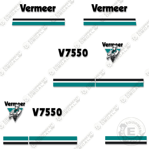 Fits Vermeer V 7550 Decal Kit Trencher 7550, decal kit, v-7550, v7550