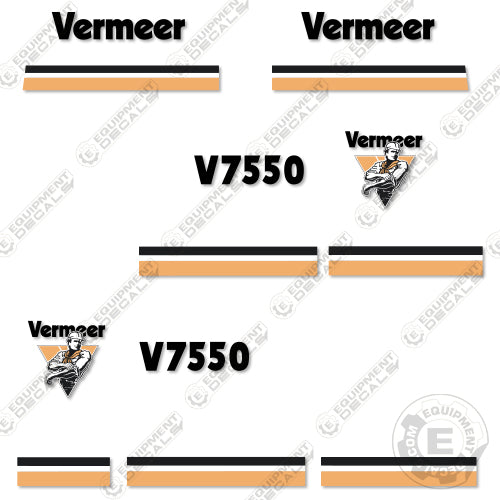 Fits Vermeer V7550 Decal Kit Trencher (TAN) 7550, decal kit, v-7550, v7550