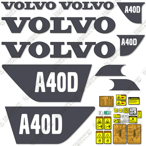 Fits Volvo A40D Decal Kit Articulated Dump Truck 40, 40d, a40, a40d, decal kit